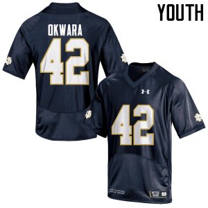 Notre Dame Fighting Irish Youth Julian Okwara #42 Navy Blue Under Armour Authentic Stitched College NCAA Football Jersey QKO2499GU